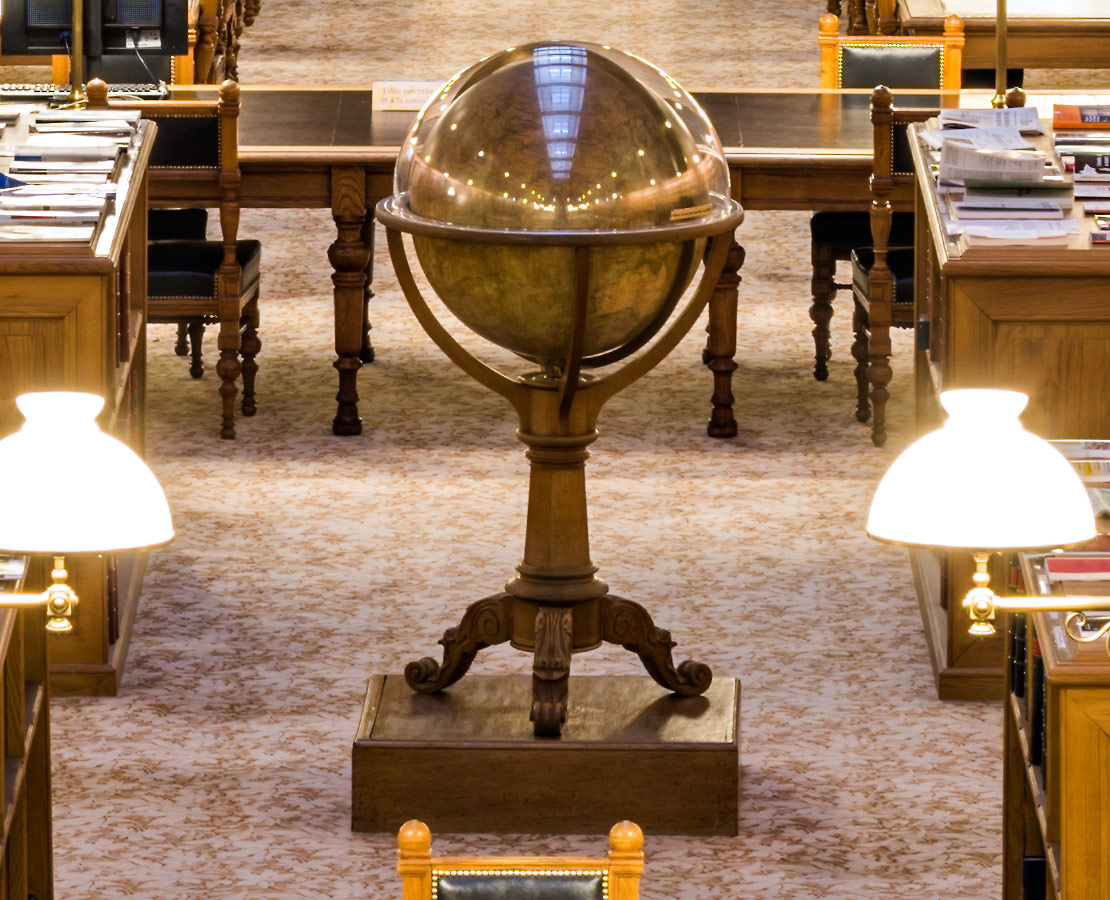 Globe de la bibliothèque de l'Hôtel de Ville de Paris