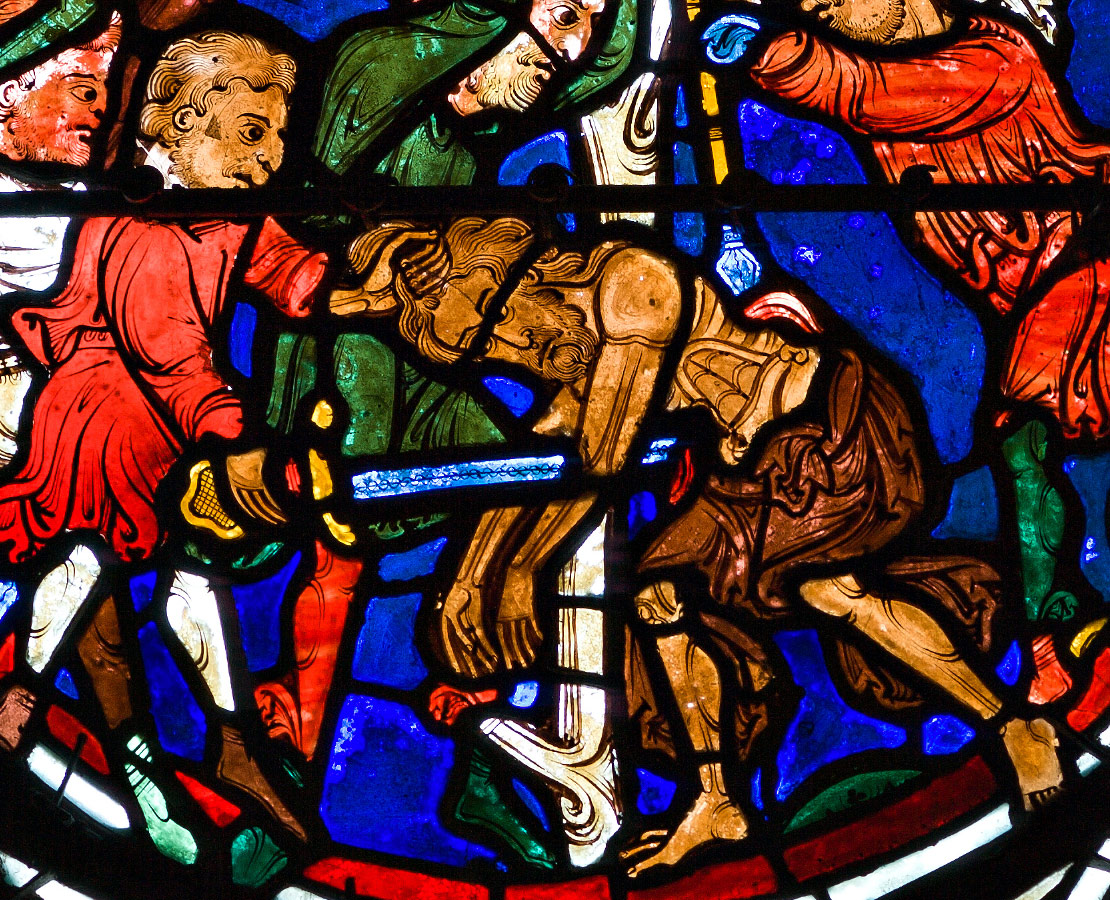 Vitraux de la cathédrale Saint-Etienne de Bourges - Le Christ attaqué