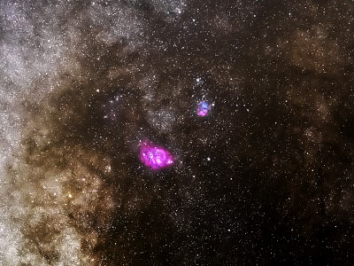 Nébuleuses M8 et M20 dans le Sagittaire
