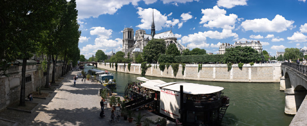 La cathédrale Notre-Dame de Paris depuis le pont de l'Archevéché
