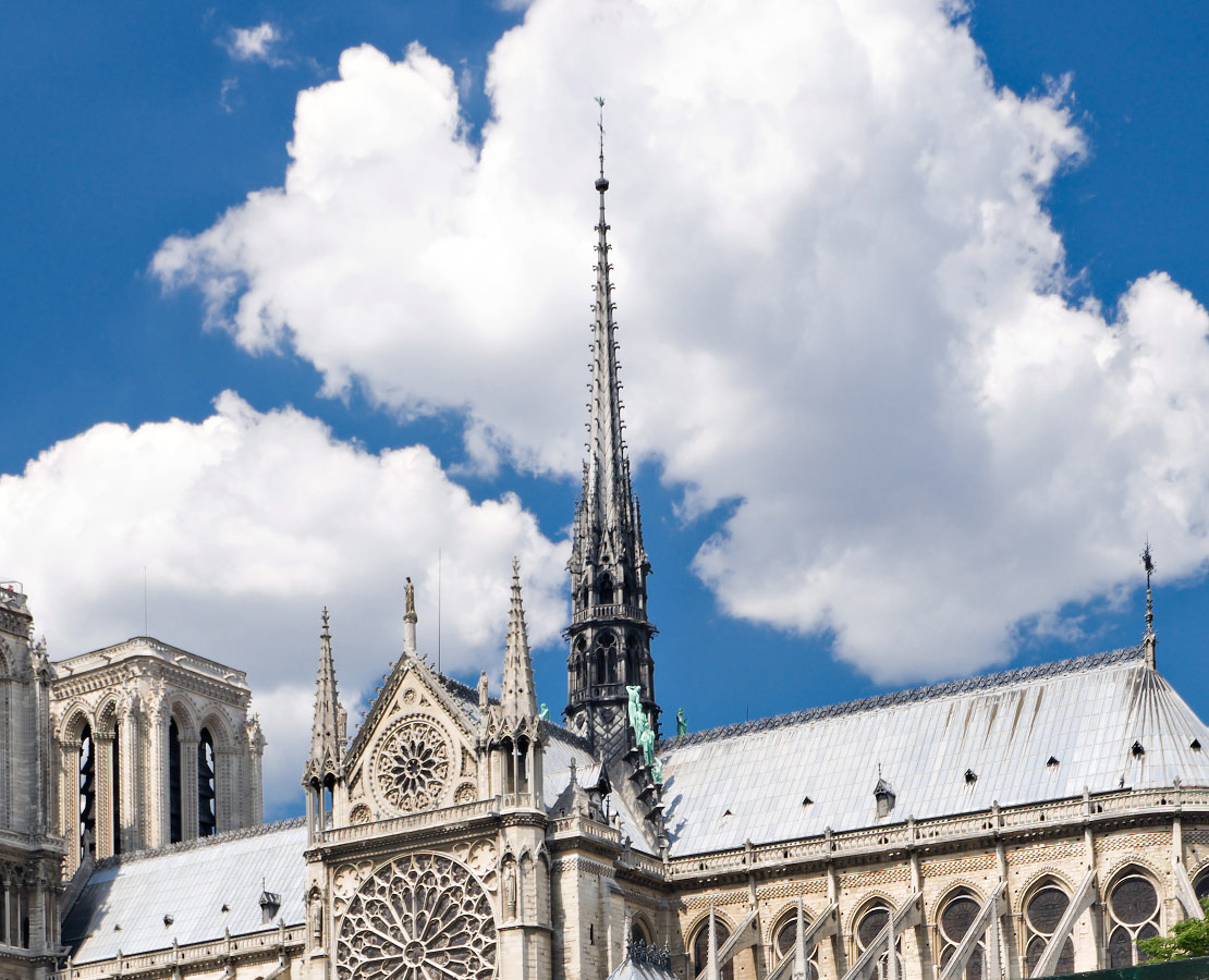 Flèche de la cathédrale Notre-Dame de Paris avant l'incendie d'avril 2019
