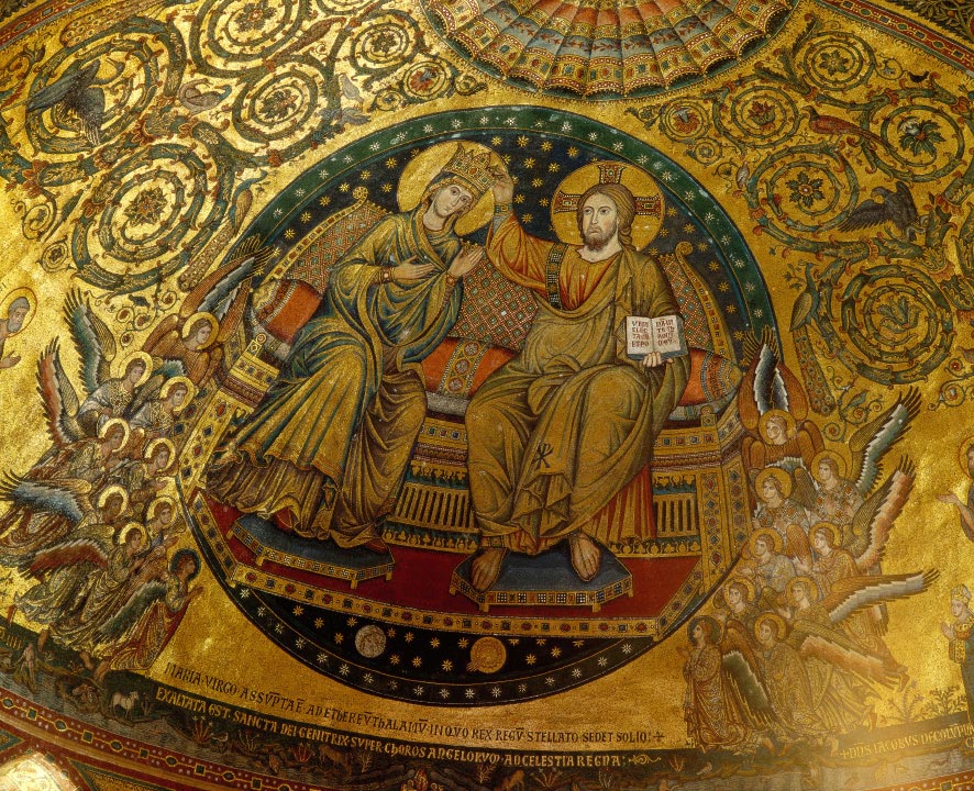 Mosaïque d'une abside de la basilique Sainte Marie Majeure de Rome 
