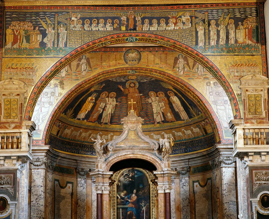 Mosaïque du chœur de la basilique Sainte-Praxède à Rome - Santa Prassede