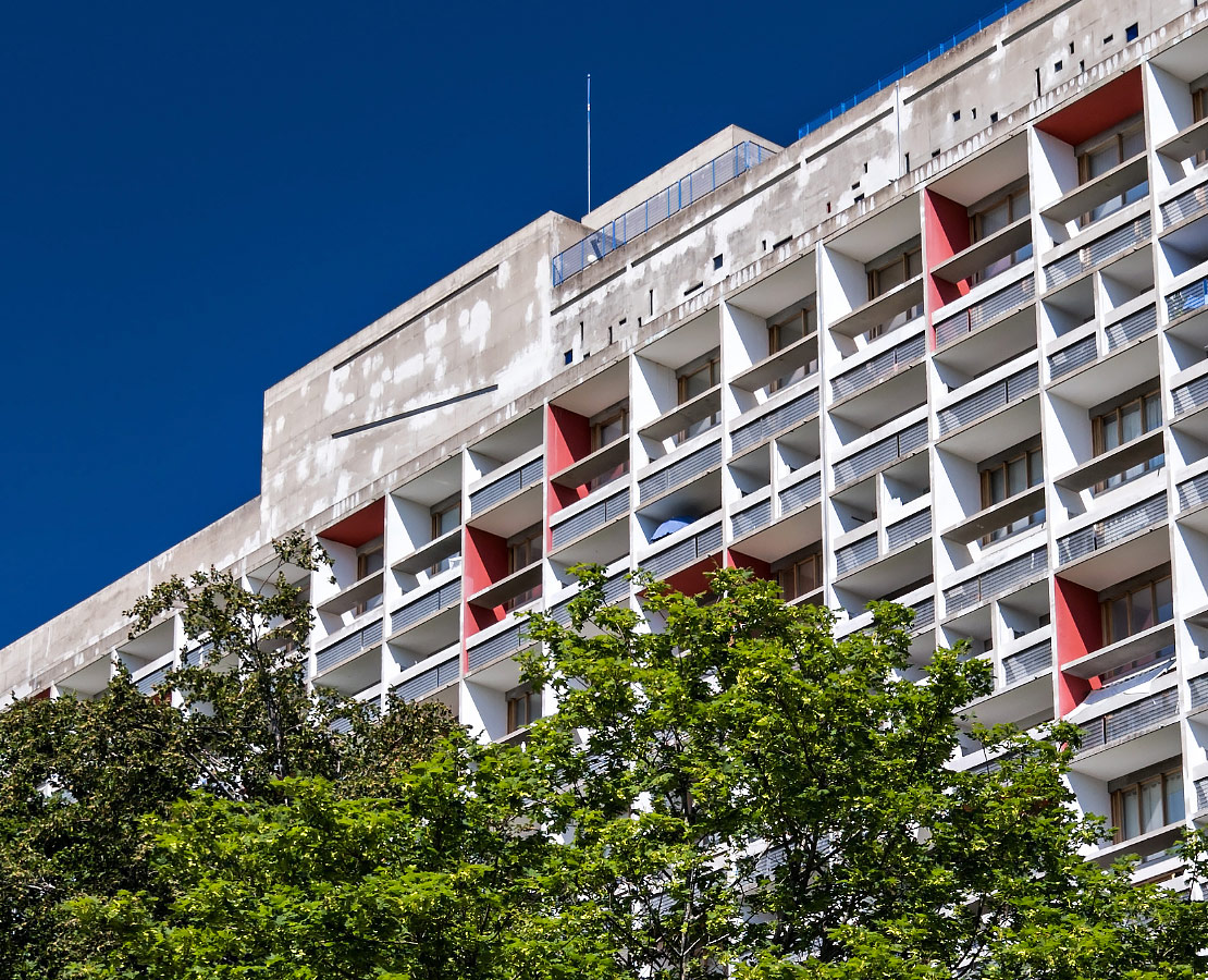 Détail de l'unité d'habitaion Le Corbusier à Firminy-Vert
